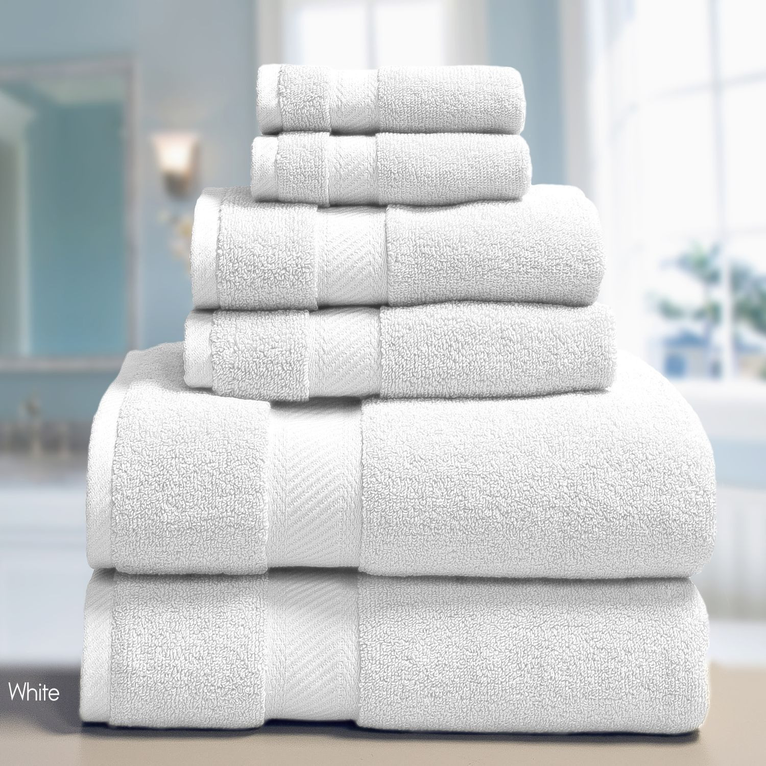 ELLE 100% Combed Cotton 6 Piece Towel Set, Bath, Hand, Fingertip | eBay