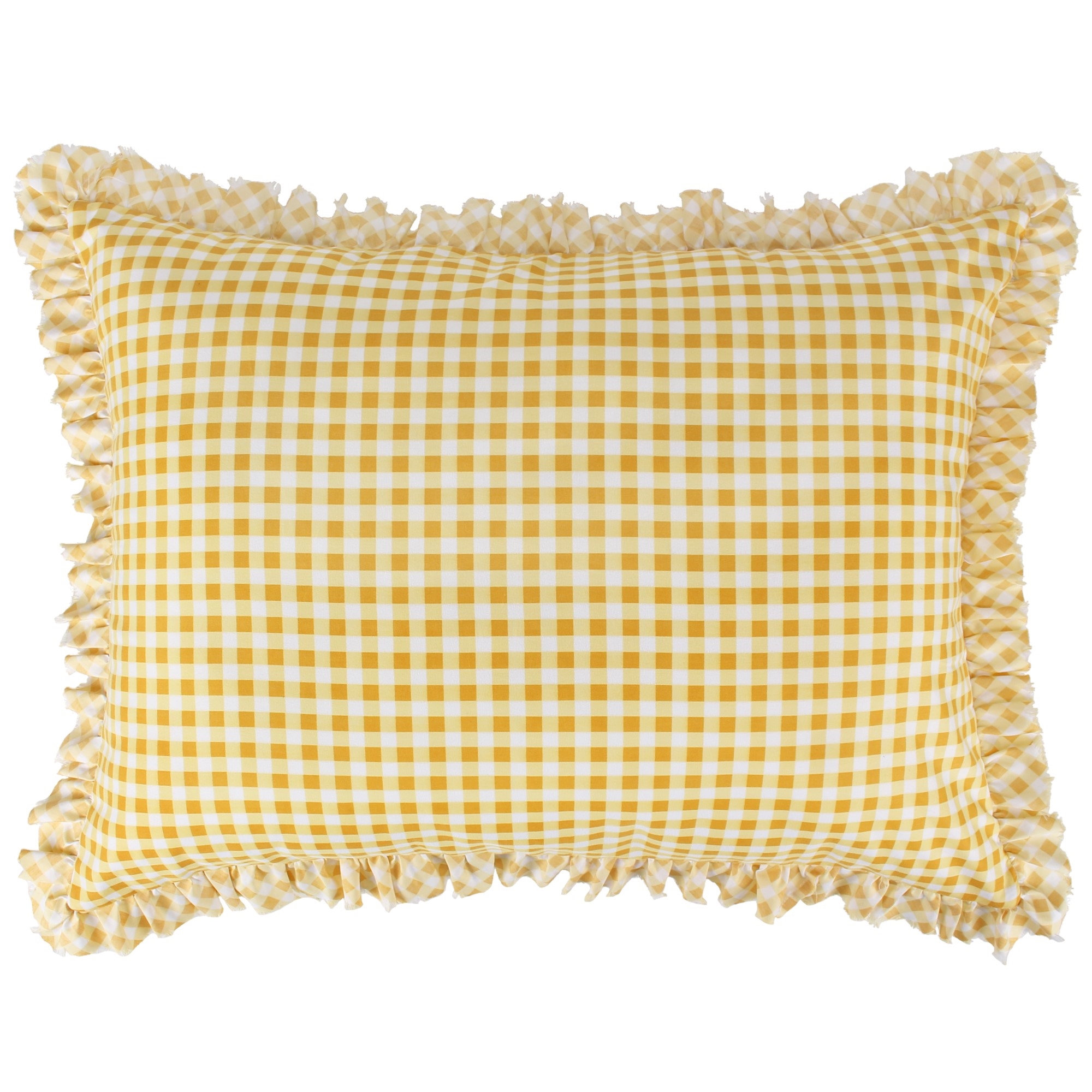 Somerset Ruffle-Trimmed Quilted Reversible Pillow Sham Gold by Greenland Home - Picture 7 of 9