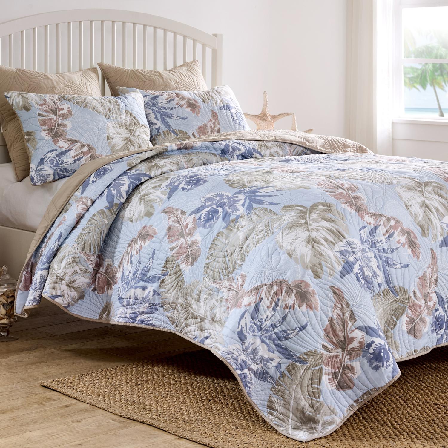 Greenland Home Fashions Tropics Quilt Set Mist - Picture 11 of 27