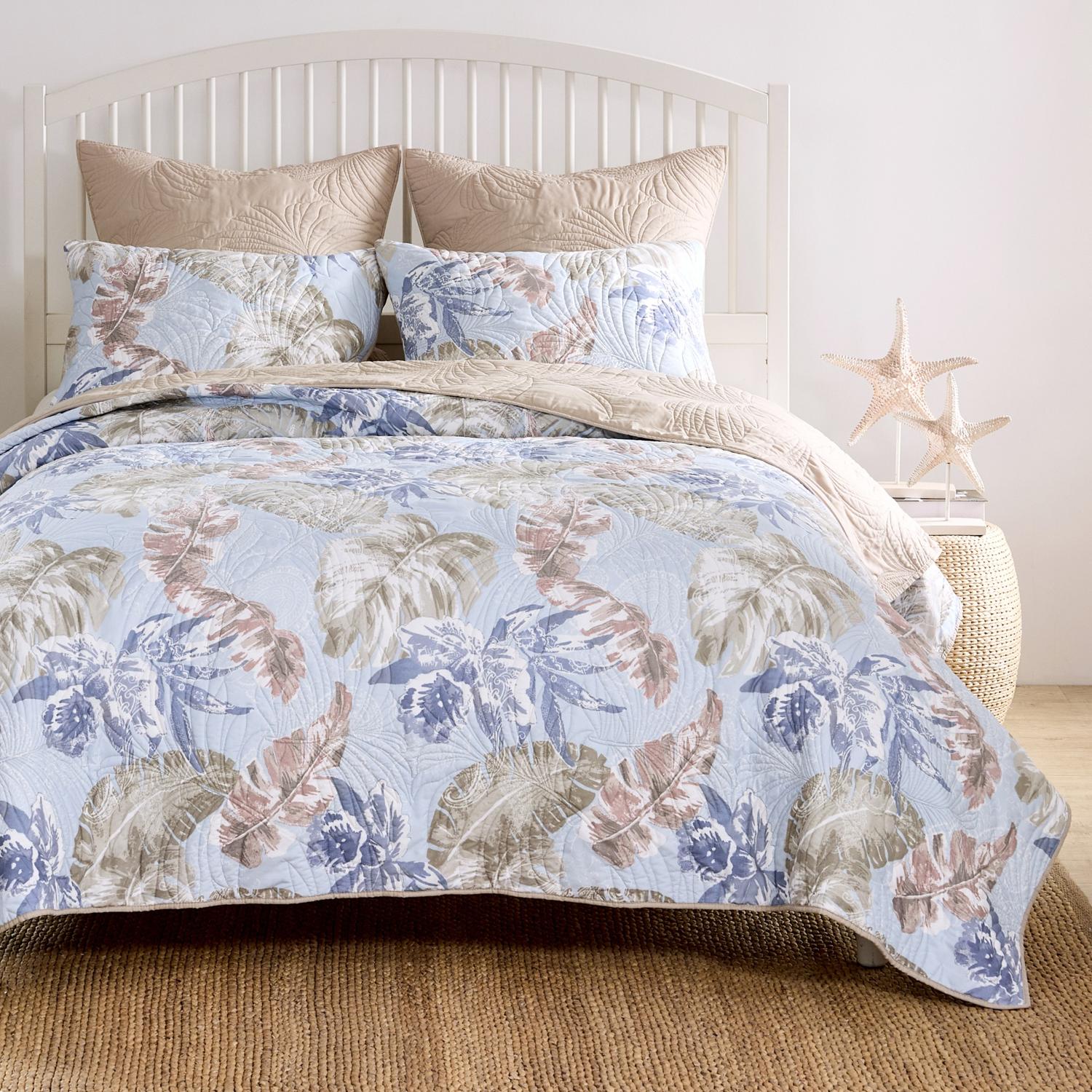 Greenland Home Fashions Tropics Quilt Set Mist - Picture 12 of 27