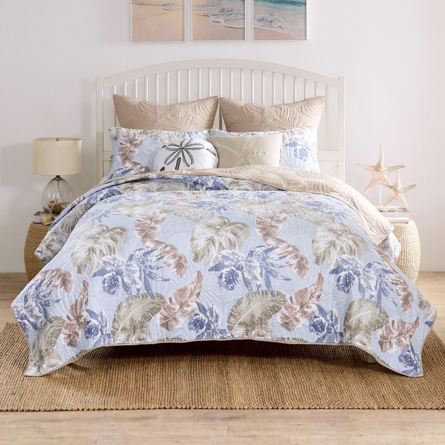 Greenland Home Fashions Tropics Quilt Set Mist - Picture 24 of 27