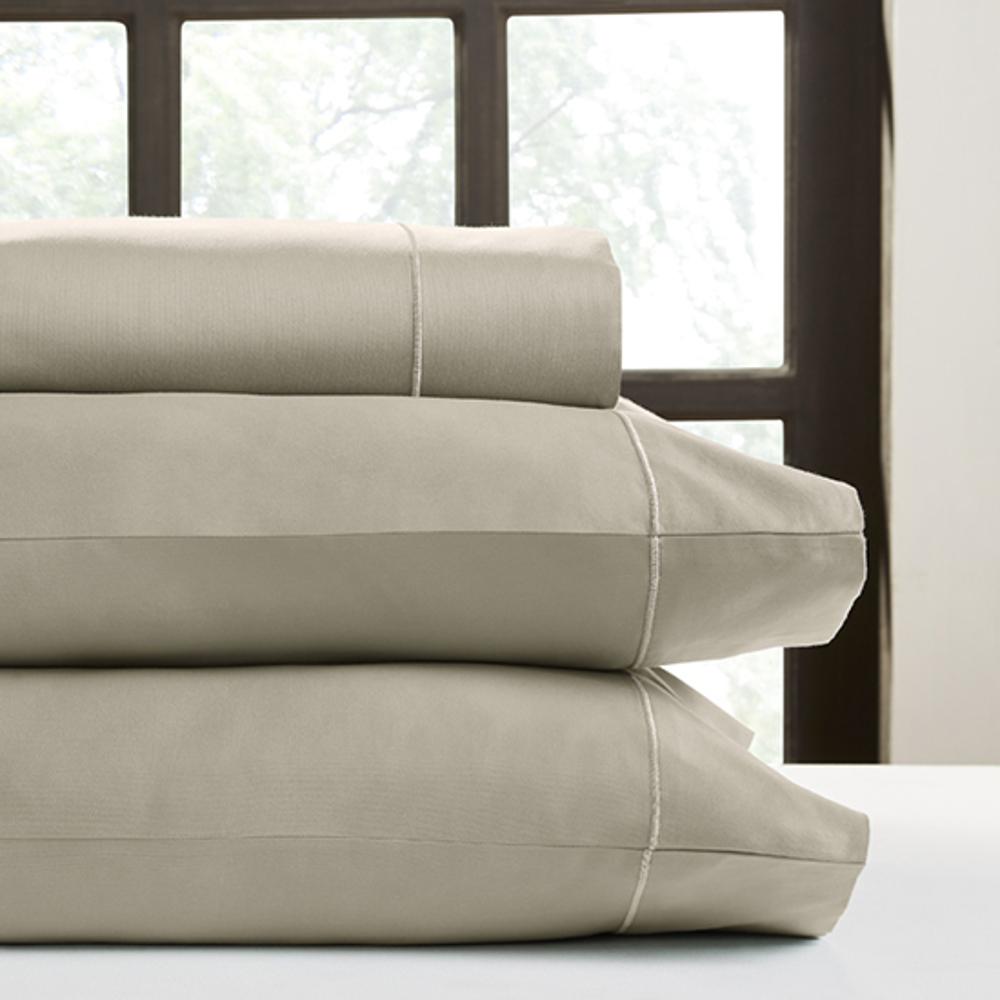 Perthshire Platinum Concepts 1000 Thread Count Solid Sateen Sheet Set Taupe - Bild 6 von 6