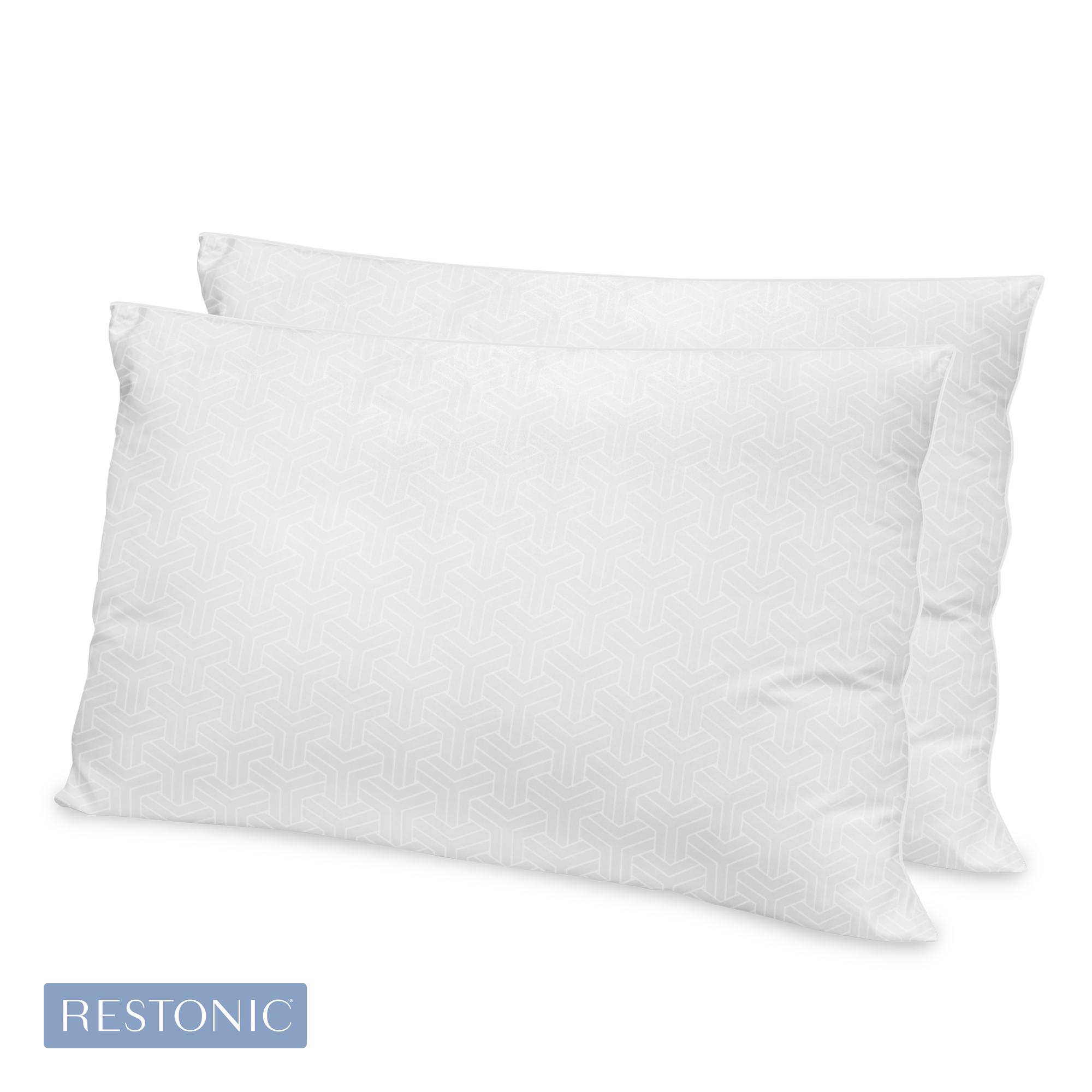 Restonic 2pack Hotel Quality Gel Fiber Pillow By SoftTex 28x20